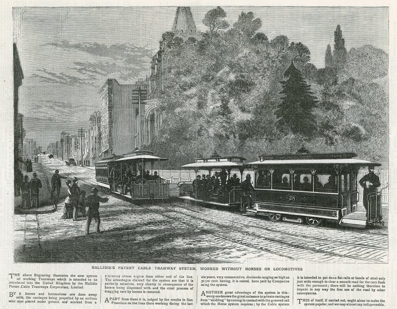 Hallidies Parent Cable Tramway System działał bez koni i lokomotyw autorstwa English School