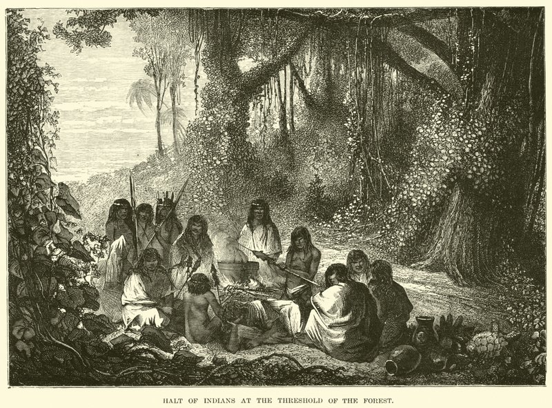 Zatrzymanie Indian na progu lasu autorstwa English School
