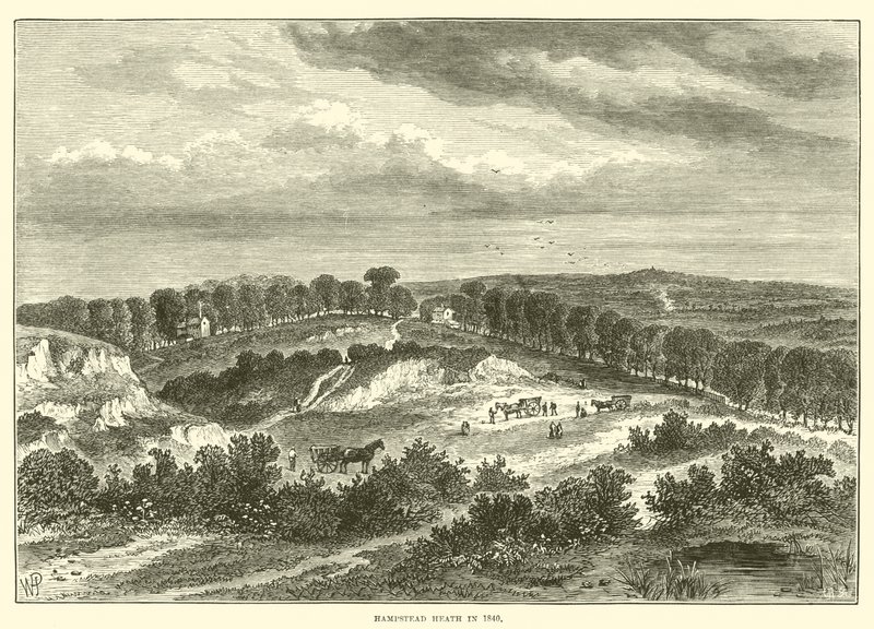 Hampstead Heath w 1840 r. (Grawerowanie) autorstwa English School