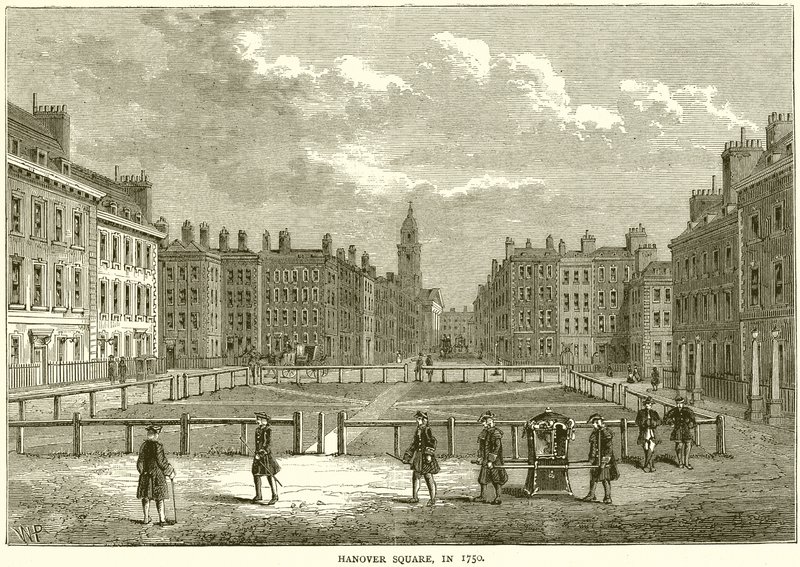 Plac Hanowerski, w 1750 autorstwa English School