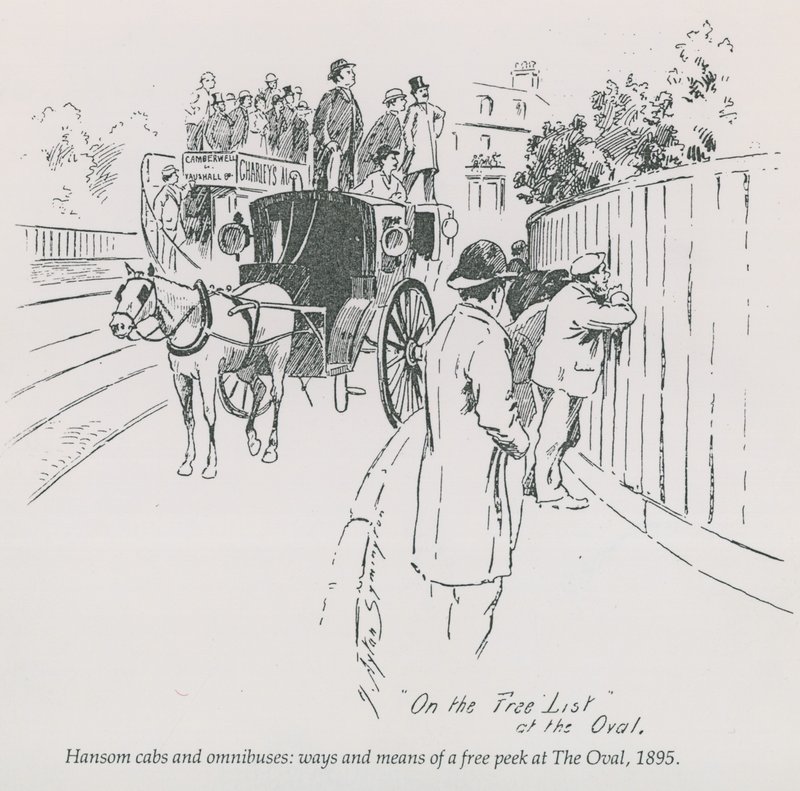 Taksówki i omnibusy Hansom - sposoby i sposoby swobodnego zajrzenia do The Oval, 1895 autorstwa English School