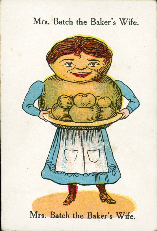 Szczęśliwe rodziny, ok. 1920 r: Pani Batch, żona piekarza (kolorowa litografia) autorstwa English School