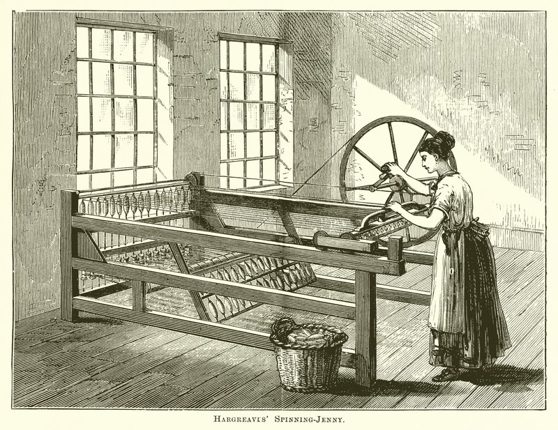 Hargreaves Spinning-Jenny autorstwa English School