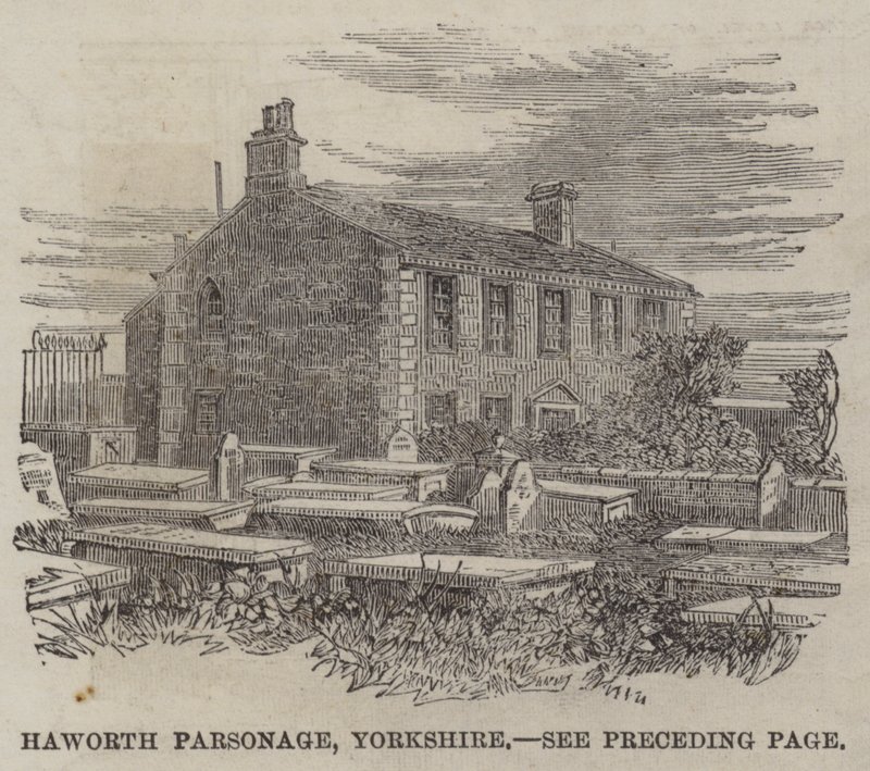 Parsonage Haworth, Yorkshire (grawerowanie) autorstwa English School