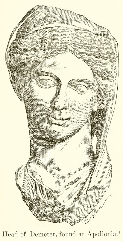 Głowa Demeter, znaleziona w Apollonia autorstwa English School