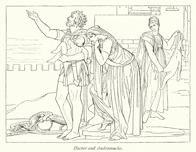 Hektor i Andromacha (lito) autorstwa English School