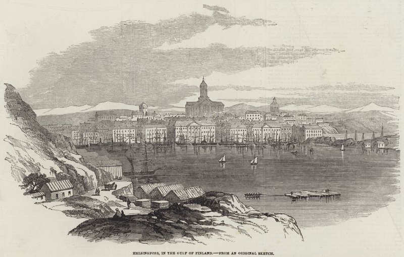 Helsingfors, w Zatoce Fińskiej (grawerowanie) autorstwa English School