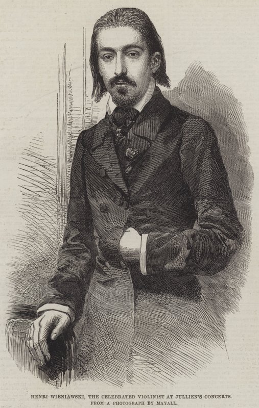 Henri Wieniawski, wybitny skrzypek na koncertach Julliena (grafika) autorstwa English School