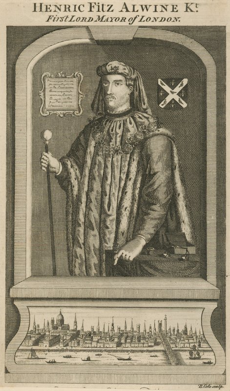 Henric Fitz Alwine, pierwszy burmistrz Londynu autorstwa English School