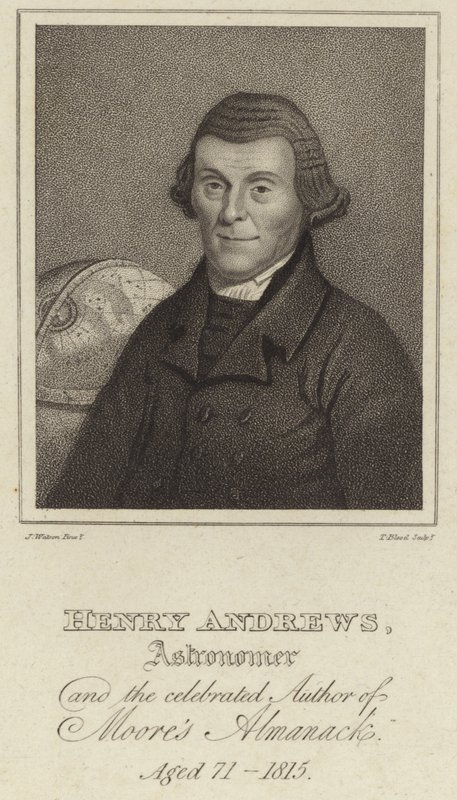 Henry Andrews, astronom i słynny autor Moores Almanack (1744?1820) autorstwa English School