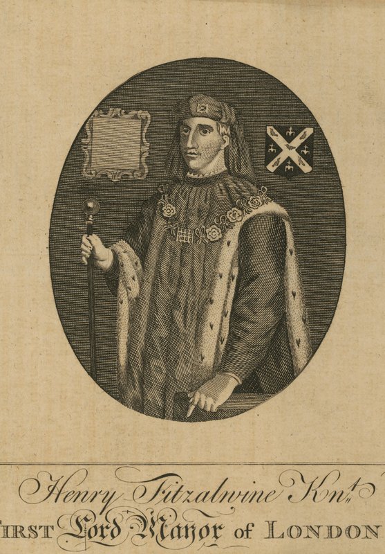 Henry Fitzalwine, pierwszy burmistrz Londynu autorstwa English School