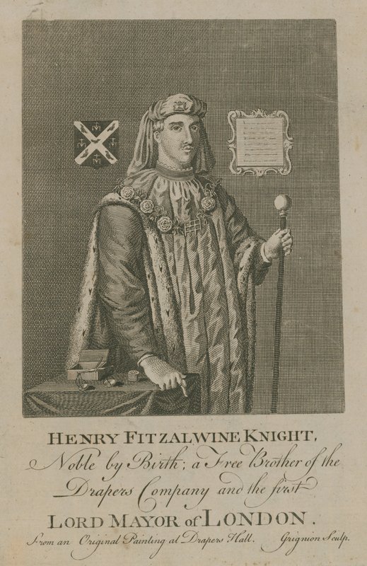 Henry Fitzalwine, pierwszy burmistrz Londynu autorstwa English School