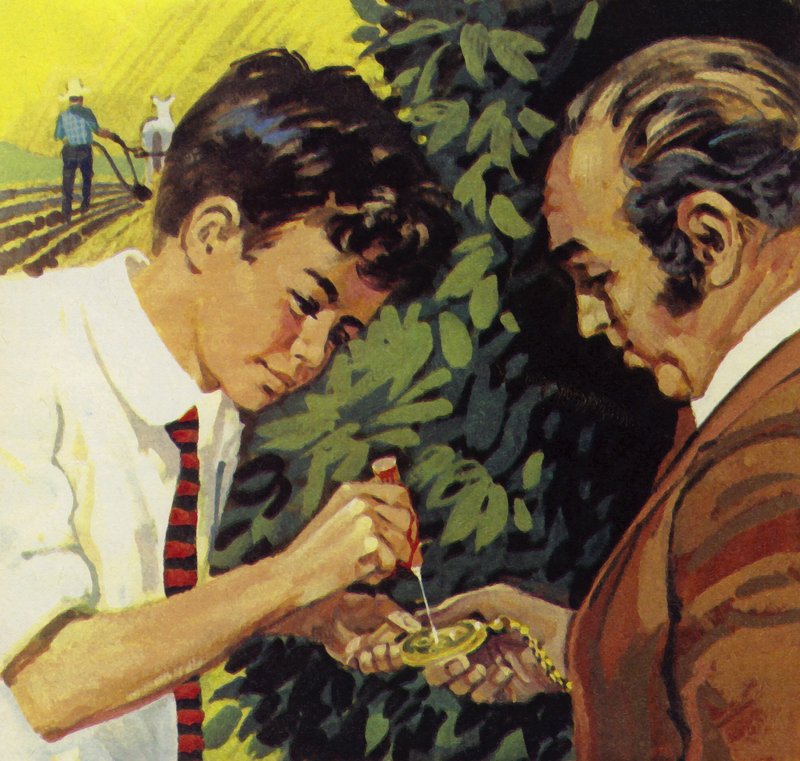 Henry Ford zachwycony naprawianiem zegarków sąsiadów autorstwa English School