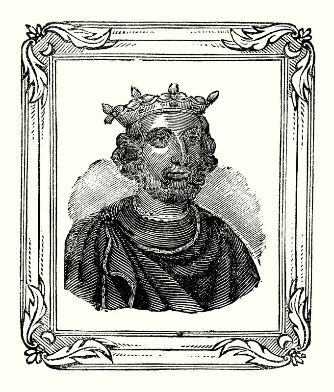 Henryk III urodził się w 1208 r., koronowany w 1216 r. i zmarł w 1272 r. (ryty) autorstwa English School