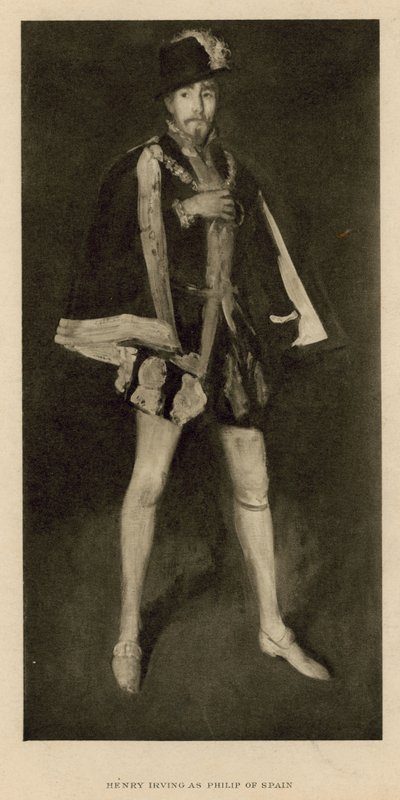 Henry Irving, aktor, jako Filip Hiszpanii autorstwa English School