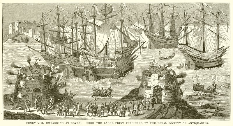 Henryk VIII zaokrętowany w Dover autorstwa English School