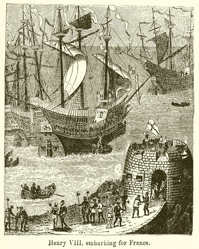 Henryk VIII wyruszający do Francji autorstwa English School