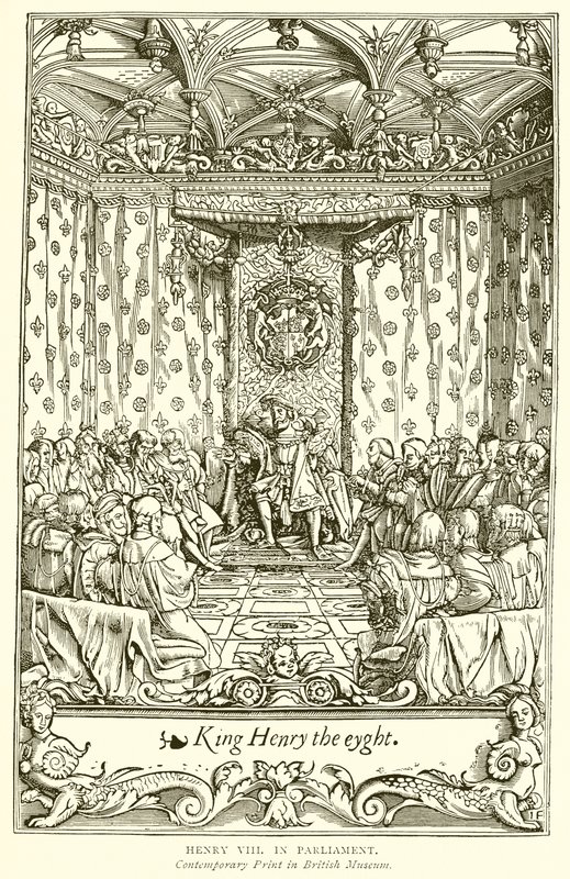 Henryk VIII w parlamencie autorstwa English School