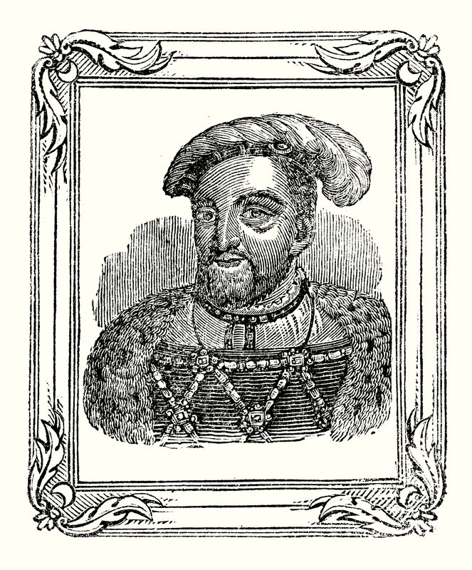 Henryk VIII urodził się w 1490 r., koronowany w 1509 r., zmarł w 1547 r. (rycina) autorstwa English School
