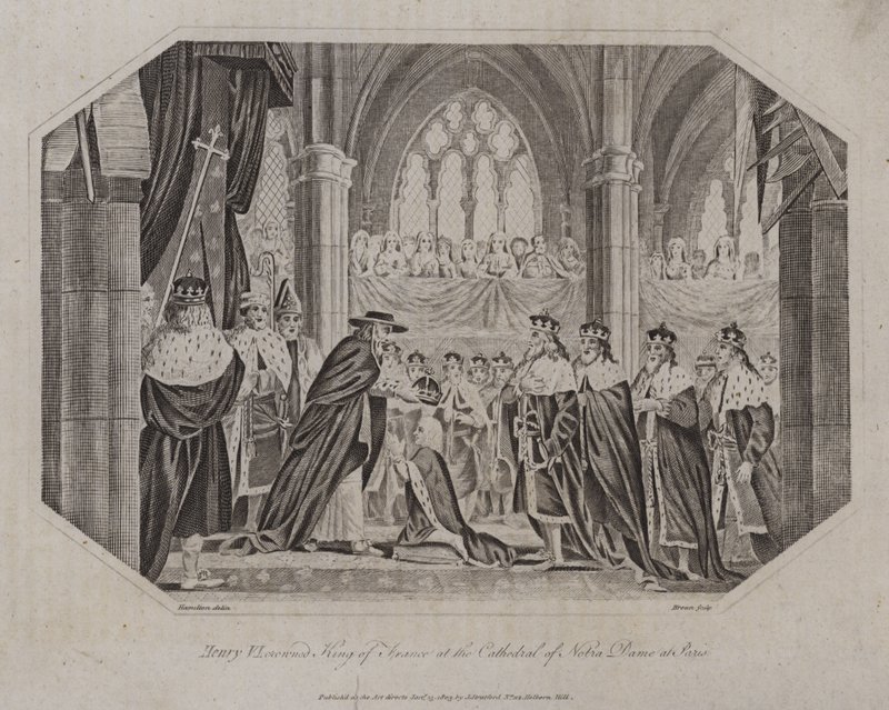Henryk VI koronowany na króla Francji w katedrze Notre Dame w Paryżu, 1431 autorstwa English School