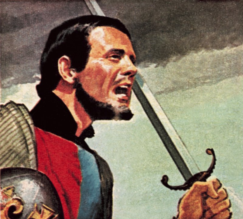 Henryk V podczas oblężenia Harfleur we Francji autorstwa English School
