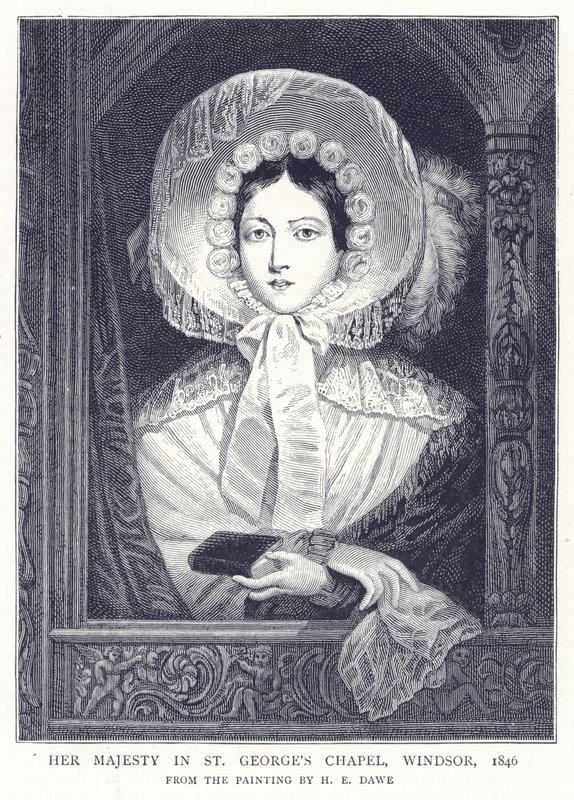 Jej Wysokość w kaplicy św. Jerzego, Windsor, 1846 r. autorstwa English School