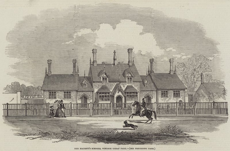 Szkoły Jej Królewskiej Mości, Windsor Great Park (grawerowanie) autorstwa English School