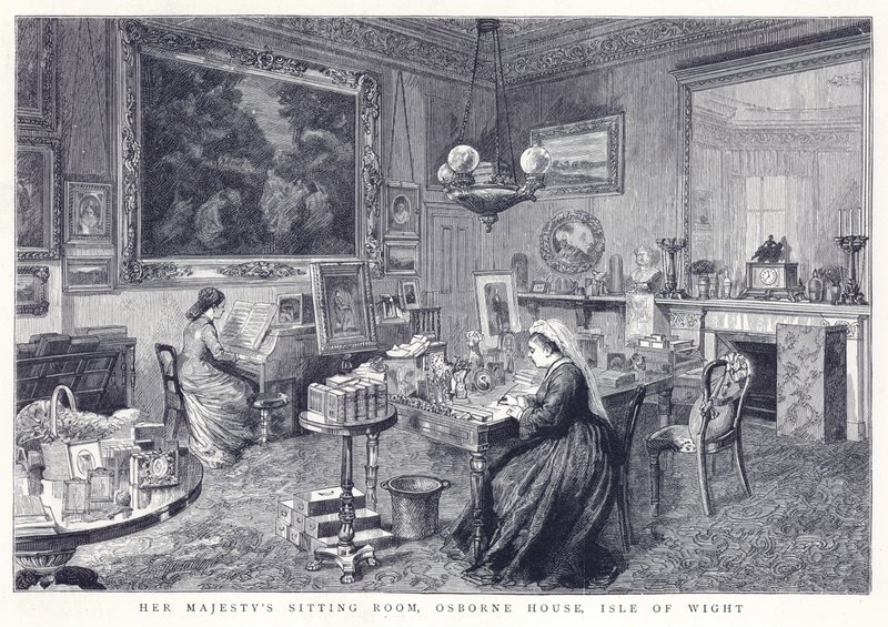 Salon Jej Królewskiej Mości, Osborne House, Isle of Wight autorstwa English School