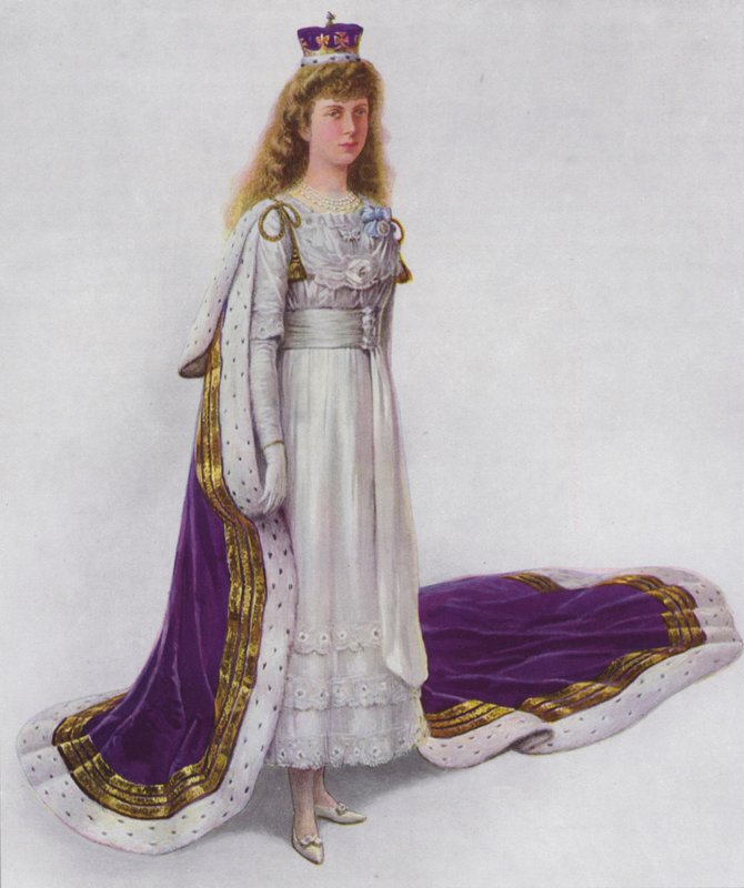 Jej Królewska Wysokość Księżniczka Mary w szacie koronacyjnej autorstwa English School