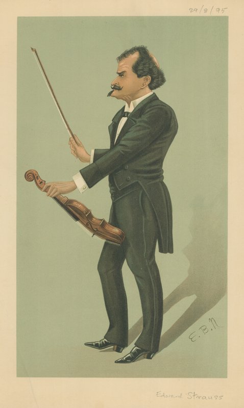 Herr Eduard Strauss, 29 sierpnia 1895, komiks Vanity Fair autorstwa English School