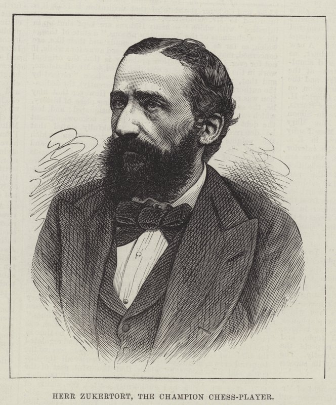 Herr Zukertort, mistrz szachistów (grafika) autorstwa English School
