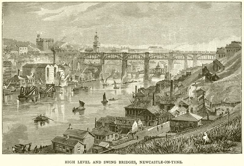 Mosty wysokiego poziomu i mosty obrotowe, Newcastle-on-Tyne autorstwa English School