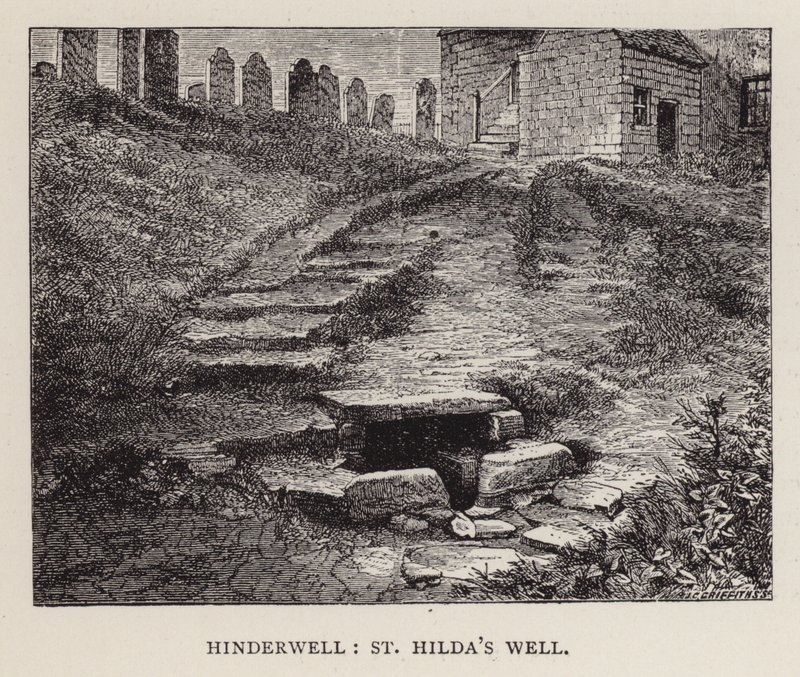 Hinderwell, Studnia św. Hildy (rycina) autorstwa English School
