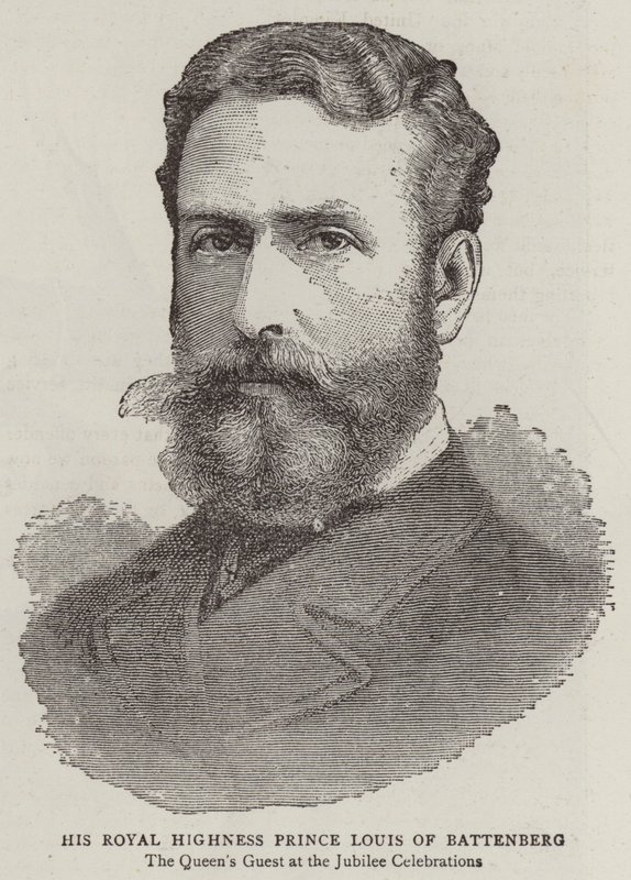 Jego Królewska Wysokość Książę Ludwik Battenberg (rycina) autorstwa English School