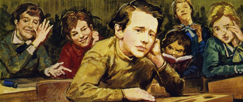 Jego koledzy z klasy uprzykrzali życie Czajkowskiego, śmiejąc się z jego prostych, samodziałowych ubrań autorstwa English School
