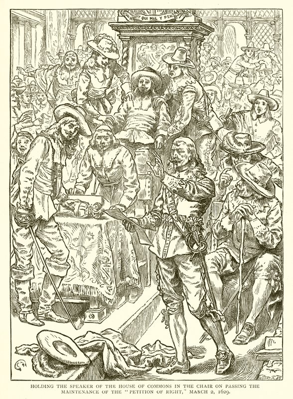 Przewodnictwo Przewodniczącego Izby Gmin po uchwaleniu podtrzymania petycji prawicy, 2 marca 1629 r. autorstwa English School