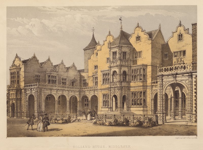 Holland House, Middlesex (akwatinta) autorstwa English School