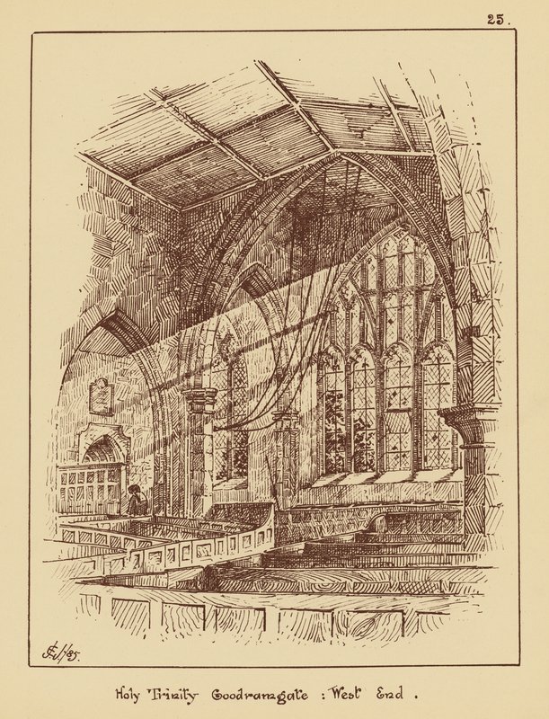 Holy Trinity Goodramgate, West End (litografia) autorstwa English School