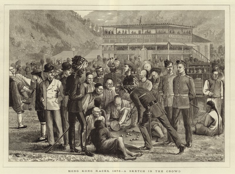 Wyścigi w Hongkongu w 1876 r. autorstwa English School