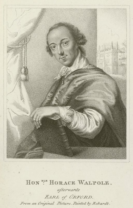 Honorowy Horace Walpole, później hrabia Orford (rycina) autorstwa English School