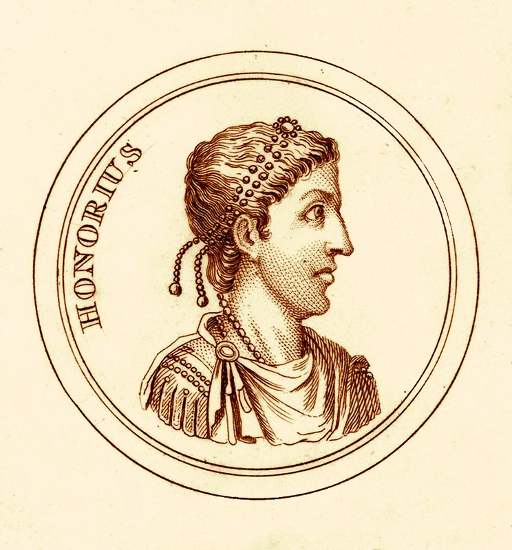 Honorius, ilustracja z The Universal Historical Dictionary autorstwa George