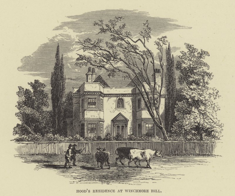 Rezydencja Hooda w Winchmore Hill (grawerowanie) autorstwa English School