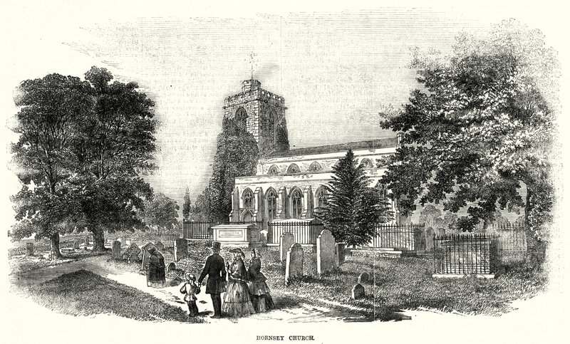 Kościół Hornsey (rycina) autorstwa English School