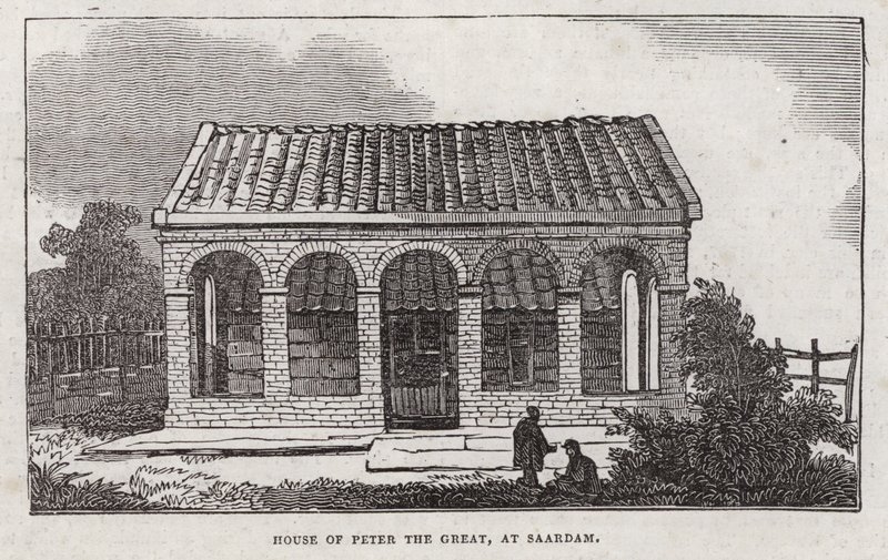 Dom Piotra Wielkiego, Saardam (grawerowanie) autorstwa English School