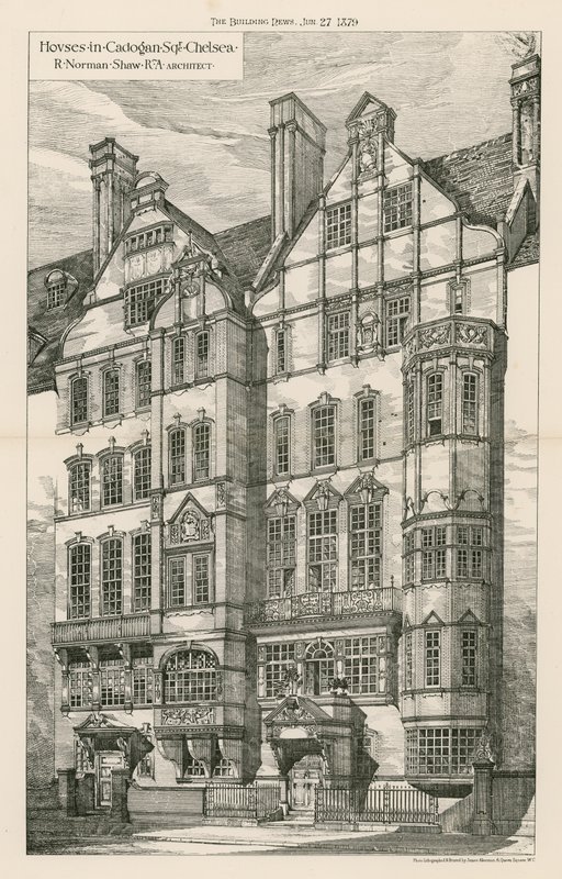 Domy w Cadogan Square, Chelsea autorstwa English School