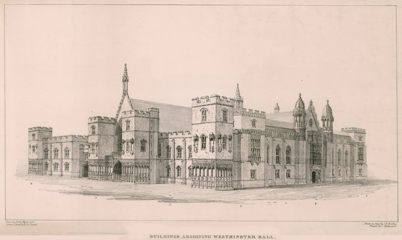 Budynki Parlamentu: Budynki przylegające do Westminster Hall autorstwa English School