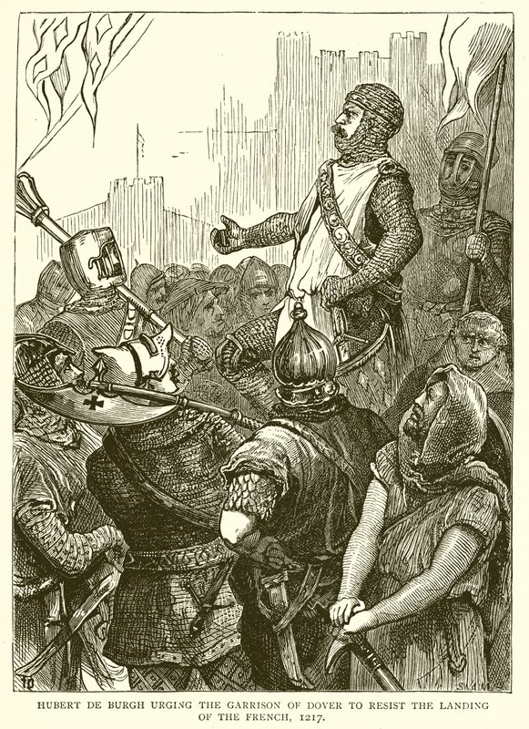 Hubert de Burgh wzywa garnizon Dover do przeciwstawienia się lądowaniu Francuzów, 1217 r autorstwa English School