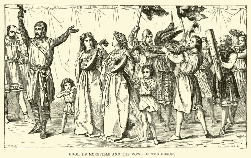 Hugh de Moreville i śluby czapli autorstwa English School