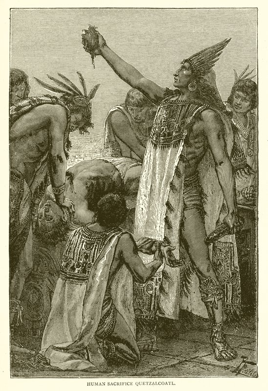 Ofiara ludzka Quetzalcoatl autorstwa English School