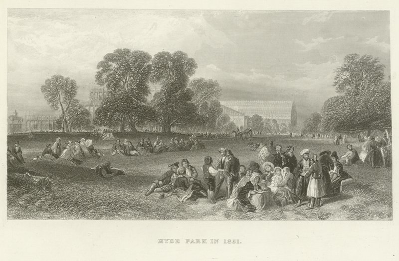 Hyde Park w 1851 r. autorstwa English School